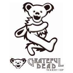 GD DANCING BEAR RUB ON STICKER D WH
