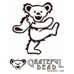 GD DANCING BEAR RUB ON STICKER E WH