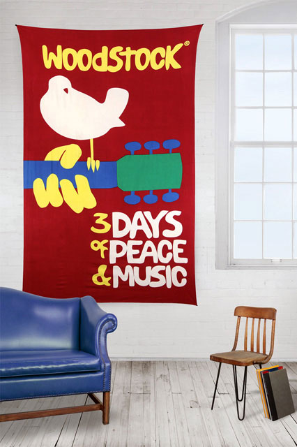 ウッドストック音楽祭 ラグ　Woodstock 1969 タペストリー WOOD STOCK FESTIVAL TAPESTRY
