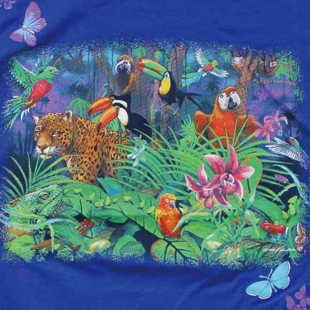 LOOK & TOUCH ADULT TROPICAL RAINFOREST T-SHIRTS