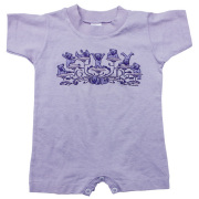 KIDS GD BEAR FLOWERS SHORT SLEEVE PURPLE ROMPER  BABY KID'S JUMP SUIT