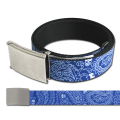 BANDANA SKULLS BLUE/WHITE WEBBING BELT