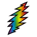 グレイトフルデッド レインボー ライトニング グリッター ステッカー / GD RAINBOW LIGHTNING GLITTER STICKER / シール GRATEFULDEAD
