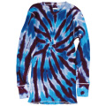 TIE-DYE THERMAL SPIRAL PURPLE LONG SLEEVE T-SHIRTS