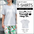 HARVEST HEMP TEE SLIM FIT T-SHIRTS／GRAY