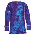 TIE-DYE THERMAL CRINKLE PURPLE & BLUE LONG SLEEVE T-SHIRTS