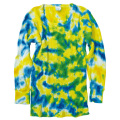 TIE-DYE THERMAL YELLOW & BLUE LONG SLEEVE T-SHIRTS