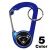 GD BEAR HEAD BUTTON CARABINER BL