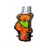 DANCING BEAR STRAP ORANGE/GREY