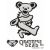 GD DANCING BEAR RUB ON STICKER D SV
