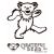 GD DANCING BEAR RUB ON STICKER A WH