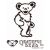 GD DANCING BEAR RUB ON STICKER C WH
