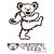 GD DANCING BEAR RUB ON STICKER E WH