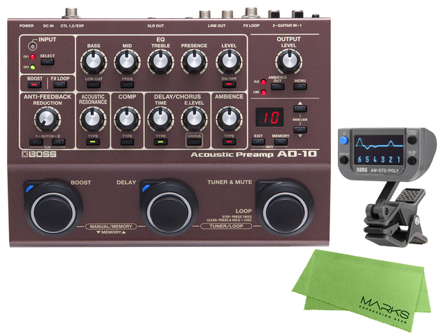 【即納可能】BOSS AD-10 + KORG AW-OTG-POLY + マークスオリジナルクロス セット（新品）【送料無料】【区分B】