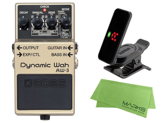 【即納可能】BOSS Dynamic Wah AW-3 + KORG Pitchclip 2 PC-2 + マークスオリジナルクロス セット（新品）【送料無料】【区分A】