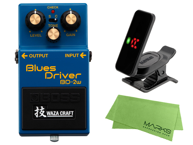 【即納可能】BOSS Blues Driver BD-2w (J) + KORG Pitchclip 2 PC-2 + マークスオリジナルクロス セット（新品）【送料無料】【区分A】