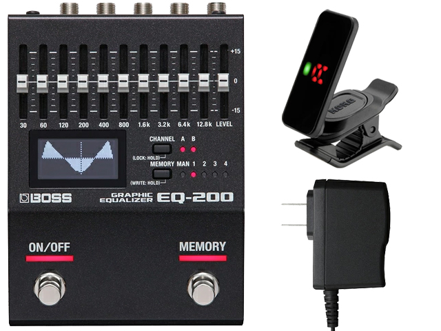 【即納可能】BOSS EQ-200 + 純正ACアダプター PSA-100S2 + KORG Pitchclip 2 PC-2 セット（新品）【送料無料】【区分A】