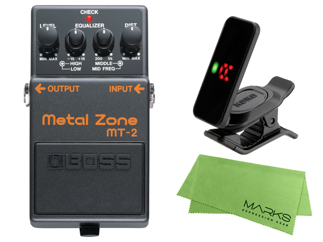 【即納可能】BOSS Metal Zone MT-2 + KORG Pitchclip 2 PC-2 + マークスオリジナルクロス セット（新品）【送料無料】【区分A】