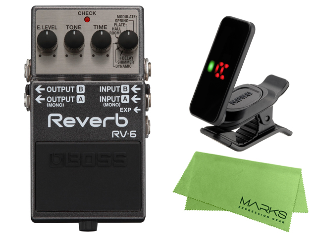 【即納可能】BOSS Reverb RV-6 + KORG Pitchclip 2 PC-2 + マークスオリジナルクロス セット（新品）【送料無料】【区分A】