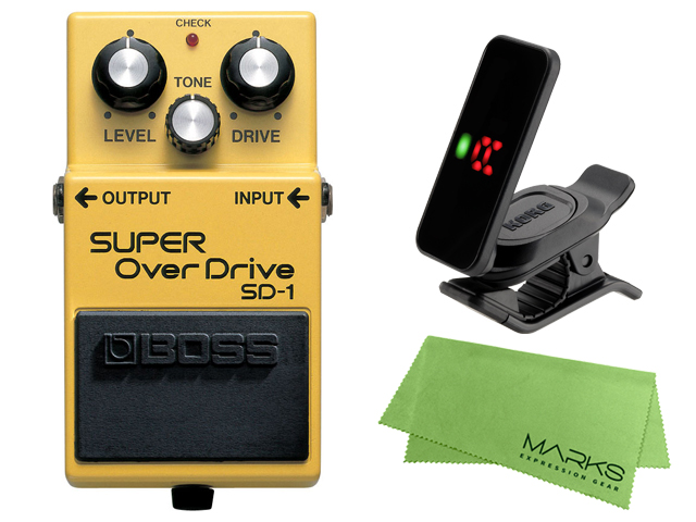 【即納可能】BOSS SUPER OverDrive SD-1 + KORG Pitchclip 2 PC-2 + マークスオリジナルクロス セット（新品）【送料無料】【区分A】
