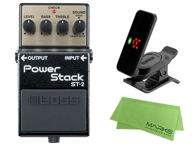 【即納可能】BOSS Power Stack ST-2 + KORG Pitchclip 2 PC-2 + マークスオリジナルクロス セット（新品）【送料無料】【区分A】