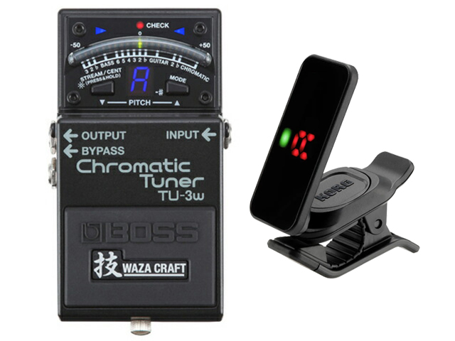 【即納可能】BOSS Chromatic Tuner TU-3w (J) + KORG Pitchclip 2 PC-2 セット（新品）【送料無料】【区分A】