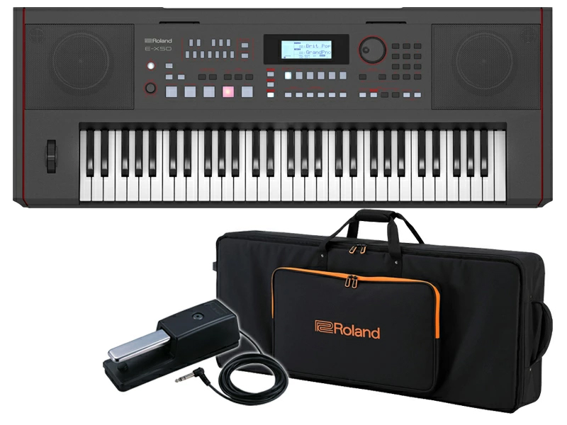 Roland E-X50 Arranger Keyboard 純正ケース + ペダル セット（新品）【送料無料】【即納可能】【区分I】【梱P-3】