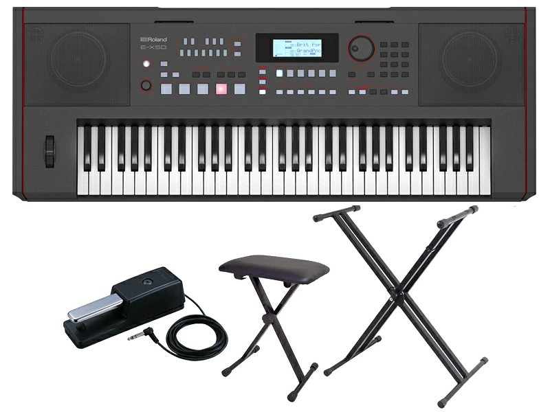 Roland E-X50 Arranger Keyboard ペダル + スタンド + チェア セット（新品）【送料無料】【即納可能】【区分I】【梱P-4】