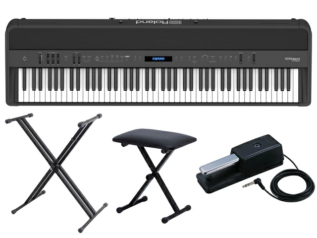 【即納可能】Roland FP-90X-BK + キーボードスタンド + チェア セット（新品）【送料無料】【区分K】【梱P-3】