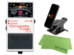 【即納可能】BOSS Chromatic Tuner TU-3 + KORG Pitchclip 2 PC-2 + マークスオリジナルクロス セット（新品）【送料無料】【区分A】