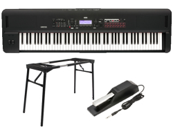 【即納可能】KORG KROSS 2 88鍵盤モデル Super Matt Black [KROSS2-88MB] ペダル+スタンド セット（新品）【送料無料】【区分K】【梱P-2】