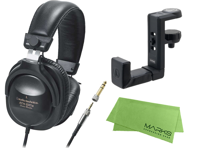 オーディオテクニカ　モニターヘッドホン　有線　ハンガーつき audio-technica ATH-SX1a + ヘッドホンハンガー AT-HPH300