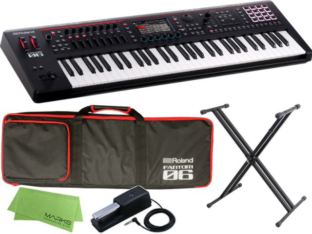 Roland FANTOM-06 + DP-10 + X型スタンド セット 61鍵盤モデル 
