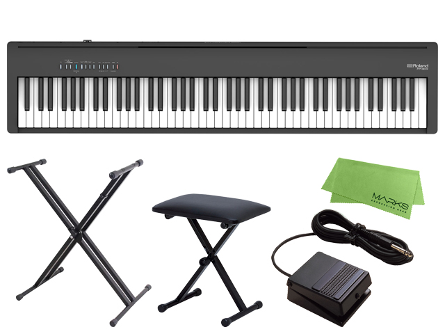 【即納可能】Roland FP-30X-BK + キーボードスタンド + チェア + マークスミュージック オリジナルクロス セット（新品）【送料無料】【区分J】【梱P-3】