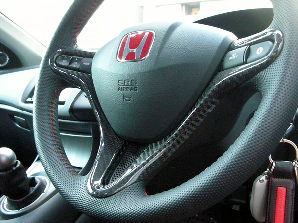 ホンダ車用カーボンステアリングカバー シルバーカーボン