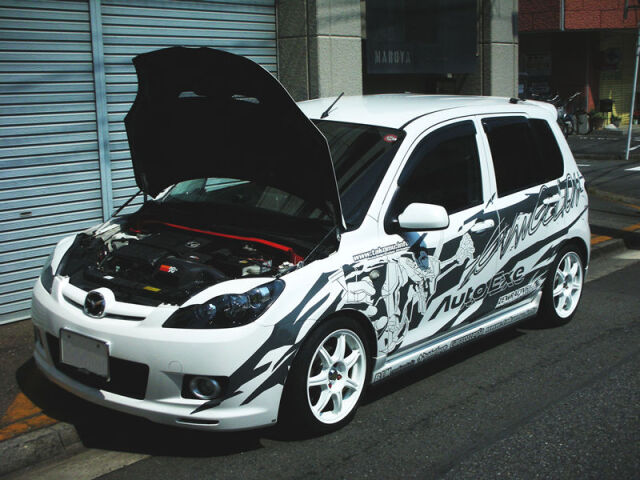 MAROYA マツダ デミオ［DY5W］M/C後 軽量ボンネット用ボンネットダンパー