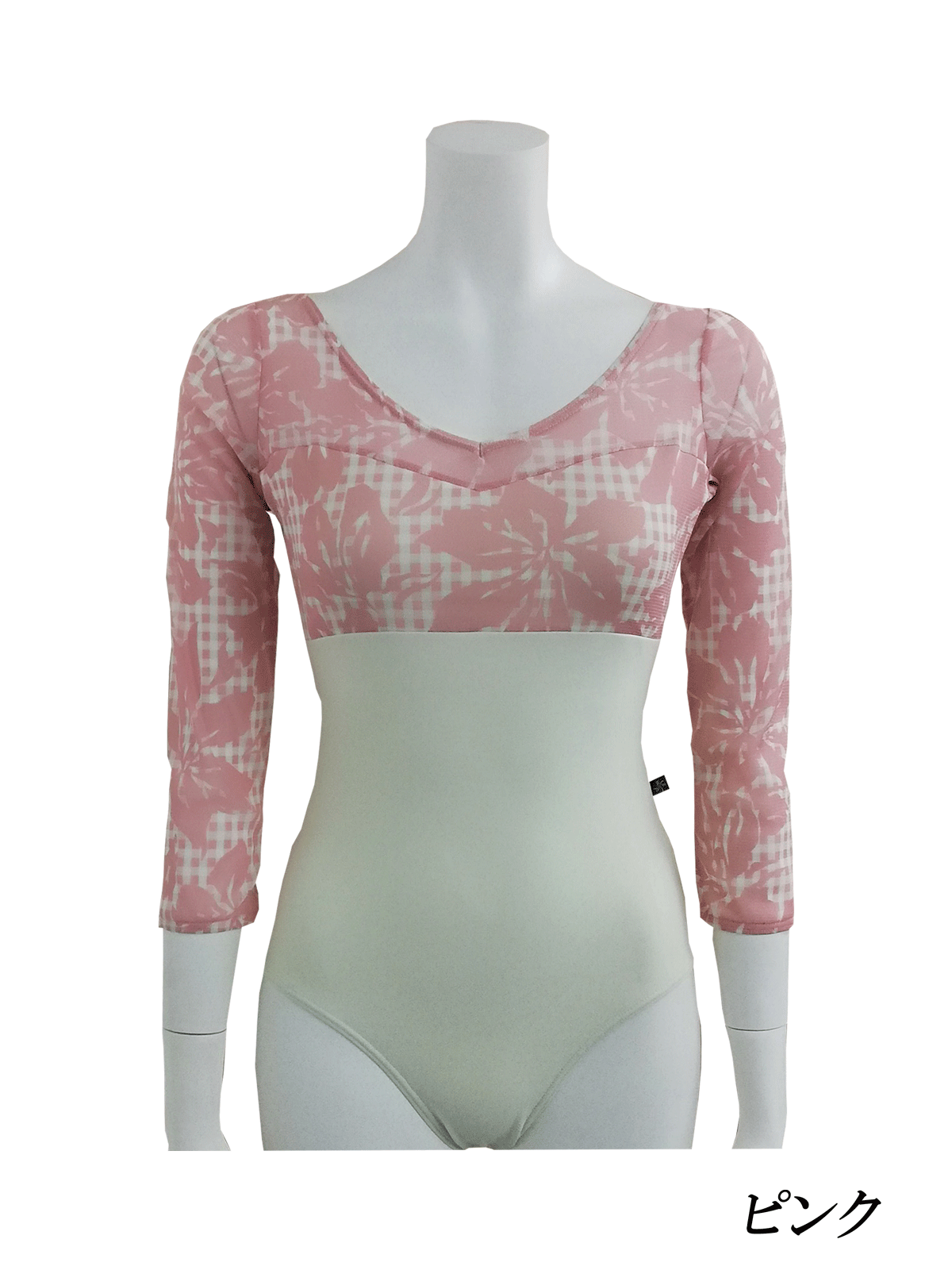 フラワリーギンガムスリーブレオタード バレエ ダンス用品のマーティ Marty