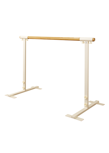 バレエ教室・ダンススタジオ用品・一人用　高さ固定式バースタンドセット　バニラ　１．５ｍ　塗装品（４５ｍｍ）・１