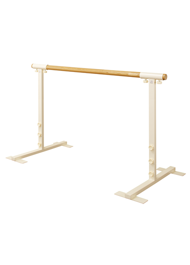 バレエ教室・ダンススタジオ用品・一人用　高さ切替式バースタンドセット　バニラ　１．５ｍ　塗装品（４５ｍｍ）・２