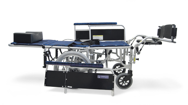 スチール製フルリクライニング式介助用車椅子RR43-N（介助ブレーキ無し） 