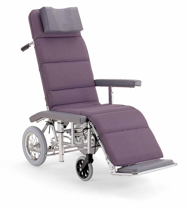 アルミ製フルリクライニング式介助用車椅子RR60N 【介助ブレーキなし  