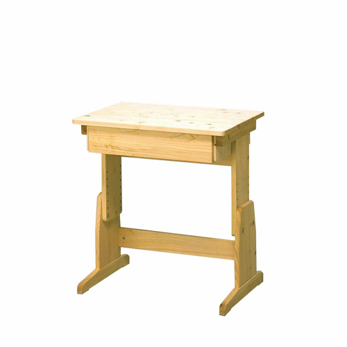 ヒノキ学習机 ミニ 65×45cm 高さ調節脚 引出し付 コンパクト デスク ミニマム こども部屋 天然木製 ひのき無垢 オイル塗装 国産 通販