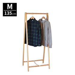 ハンガーラック M 135cm 衣類収納 天然木製 無垢 ひのき ポールハンガー オイル仕上げ 洋服掛け 国産