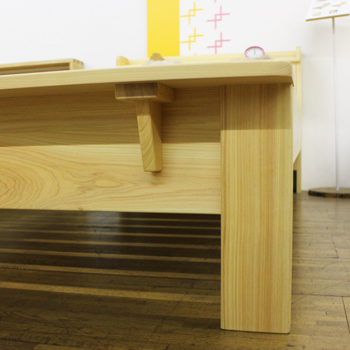 宮付シングルベッド ヒノキ無垢 スノコベッド