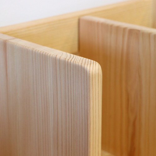 ヒノキ 特注 ブックシェルフ 本棚 ヒノキ 特注 ブックシェルフ 本棚 天然木調 段違い棚のブックシェルフ