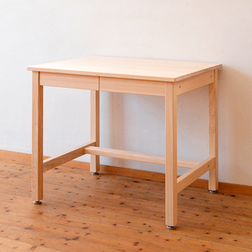 スタイリッシュ 学習デスク 80 書斎机 コンパクト ひのき無垢