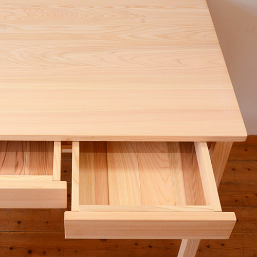 スタイリッシュ 学習デスク 80 書斎机 コンパクト ひのき無垢