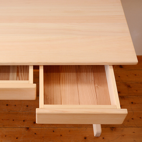 ヒノキ学習机 コモ S型 80×60cm 木製 ひのき無垢 コンパクトデスク