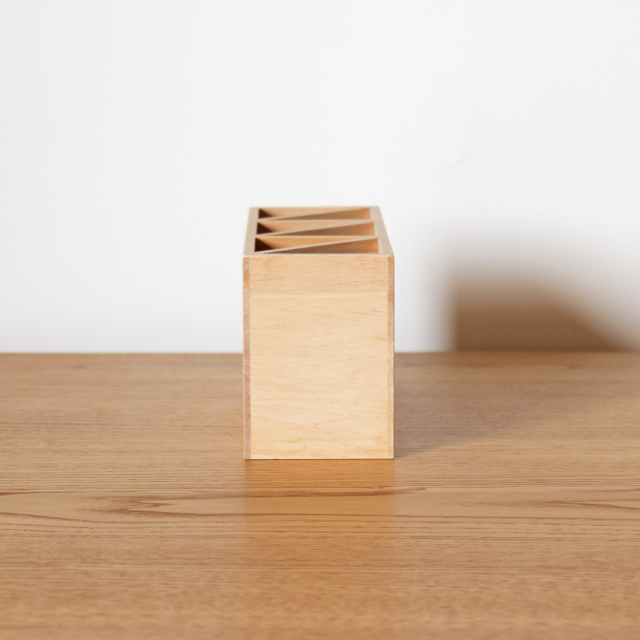 ペンシルスタンド 木製 鉛筆立て 3連 無垢板