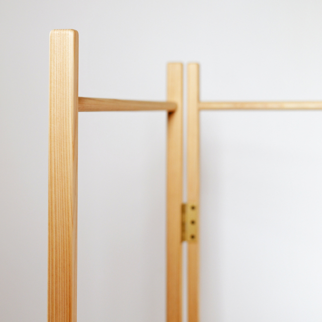 ひのきタオル掛け 衝立 ハンガー 無垢